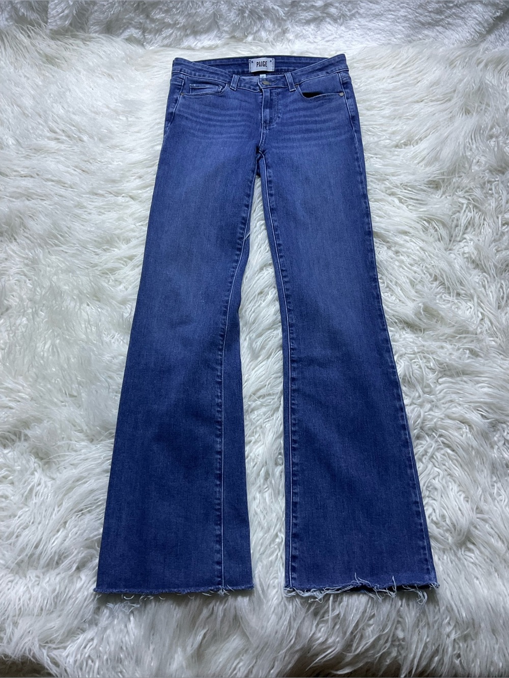 paige skyline bootcut jeans in celest